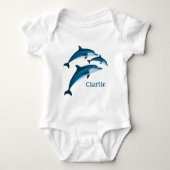 Blaue Delphine Baby Strampler (Vorderseite)