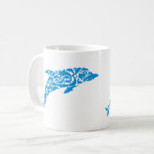 Blaue Delphine, die eine niedliche Delphinform Kaffeetasse (Vorderseite Links)