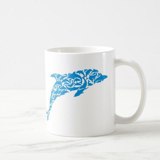 Blaue Delphine, die eine niedliche Delphinform Kaffeetasse (Rechts)