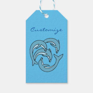 Blaue Delphine, die Thunder_Cove umkreisen Geschenkanhänger
