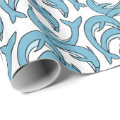 Blaue Delphine, die Thunder_Cove umkreisen Geschenkpapier (Rolleneckpunkt)