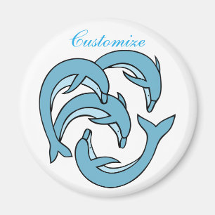 Blaue Delphine, die Thunder_Cove umkreisen Magnet