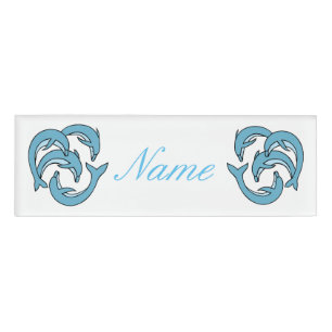 Blaue Delphine, die Thunder_Cove umkreisen Namenschild