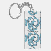 Blaue Delphine, die Thunder_Cove umkreisen Schlüsselanhänger (Vorderseite links)