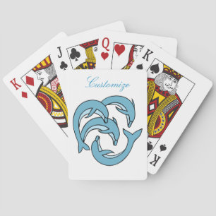 Blaue Delphine, die Thunder_Cove umkreisen Spielkarten