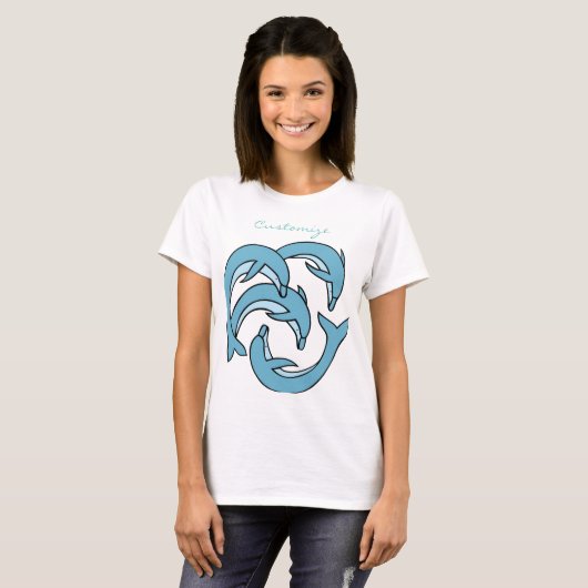 Blaue Delphine, die Thunder_Cove umkreisen T-Shirt (Vorne ganz)
