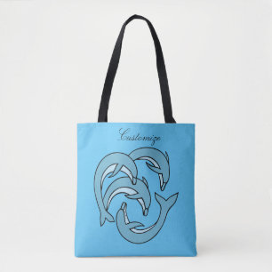 Blaue Delphine, die Thunder_Cove umkreisen Tasche