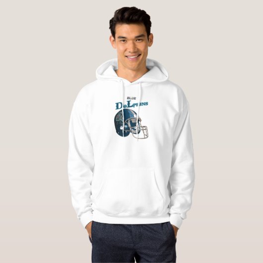 Blaue Delphine Hoodie (Vorne ganz)