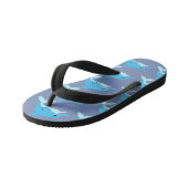 Blaue Delphine Kinderbadesandalen (Schrägansicht)