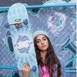 Blaue Delphine Mandala Maritime Skateboard<br><div class="desc">Blaue Mandala aqua delphins Meer Leben Tiere Stamm Ozean Strand magische Fantasie elegante maritimen nautischen</div>