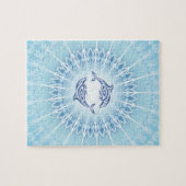 Blaue Delphine Mandala Puzzle (Horizontal)
