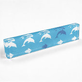 Blaue Delphine Namensplakette