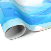Blaue Delphine springen Geschenkpapier (Rolleneckpunkt)