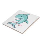 Blaue Delphine springen Thunder_Cove Fliese (Seite)