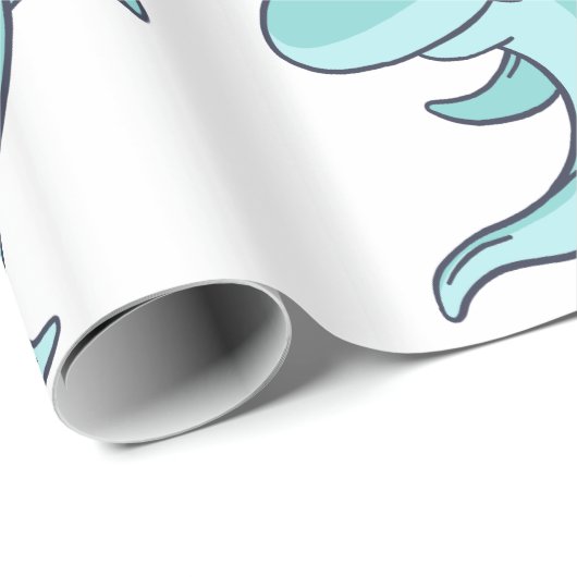 Blaue Delphine springen Thunder_Cove Geschenkpapier (Rolleneckpunkt)