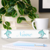 Blaue Delphine springen Thunder_Cove Namensplakette