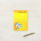 Blaue Delphine tanzen in der tropischen Sonne Post-it Klebezettel (Auf Schreibtisch)