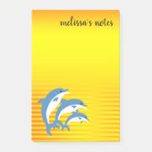 Blaue Delphine tanzen in der tropischen Sonne Post-it Klebezettel (Vorderseite)