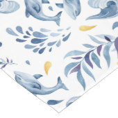 Blaue Delphine und Wellen Großer Tischläufer (Ecke)