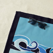 Blaue Delphine & Waves individuell anpassbar Strandtuch (Beispiel)