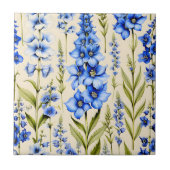 Blaue Delphinium-Blume Fliese (Vorderseite)