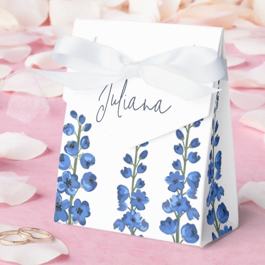 Blaue Delphinium-Blume im Juli Geschenkschachtel (Hochzeit)