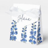 Blaue Delphinium-Blume im Juli Geschenkschachtel (Vorderseite)
