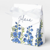 Blaue Delphinium-Blume im Juli Geschenkschachtel (Vorderseite)