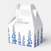 Blaue Delphinium-Blume im Juli Geschenkschachtel (Vorderseite)