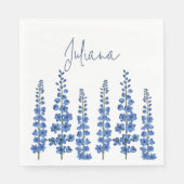 Blaue Delphinium-Blume im Juli Serviette (Vorderseite)