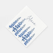 Blaue Delphinium-Blume im Juli Serviette (Ecke)