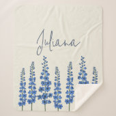 Blaue Delphinium-Blume im Juli Sherpadecke (Vorderseite)