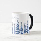 Blaue Delphinium-Blume im Juli Verwandlungstasse (VorderseiteRechts)