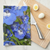Blaue Delphinium-Blume Küchentuch (Viertel Falte)