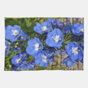 Blaue Delphinium-Blume Küchentuch