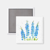Blaue Delphinium-Blume Magnet (Vorderseite/Rückseite)