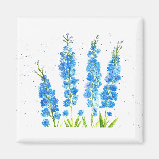 Blaue Delphinium-Blume Magnet (Vorne)