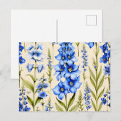 Blaue Delphinium-Blume Postkarte (Vorne/Hinten)