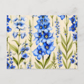Blaue Delphinium-Blume Postkarte (Vorderseite)