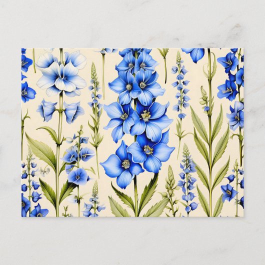 Blaue Delphinium-Blume Postkarte (Vorderseite)