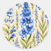 Blaue Delphinium-Blume Runder Aufkleber (Vorderseite)