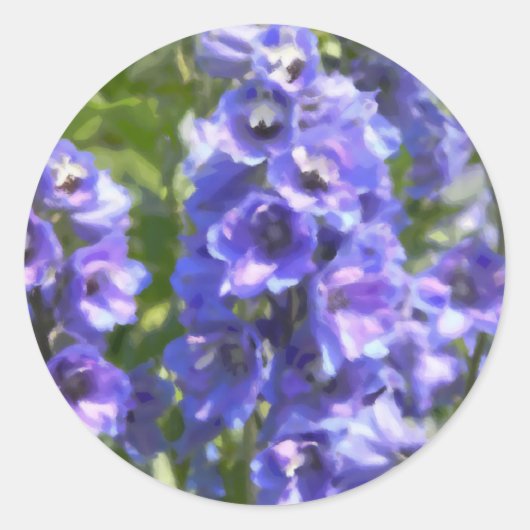 Blaue Delphinium-Blume Runder Aufkleber (Vorderseite)