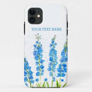 Blaue Delphinium florale Aquarell elegant rustikal Case-Mate iPhone Hülle