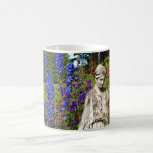 Blaue Delphinium-Gartendruckkaffee Tasse