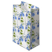 Blaue Delphinium-Hochzeit gemustert Kleine Geschenktüte (Vorderseite Schrägansicht)