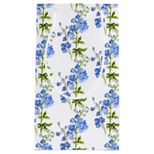 Blaue Delphinium-Hochzeit gemustert Kleine Geschenktüte (Vorderseite)