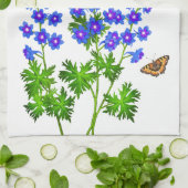 Blaue Delphinium Larkspur Blumen-Amerikaner MoJo Handtuch (Gefaltet)