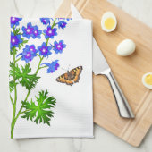 Blaue Delphinium Larkspur Blumen-Amerikaner MoJo Handtuch (Viertel Falte)