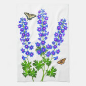 Blaue Delphinium Larkspur Blumen-Amerikaner MoJo Handtuch (Vertikal)