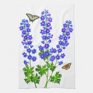Blaue Delphinium Larkspur Blumen-Amerikaner MoJo Handtuch